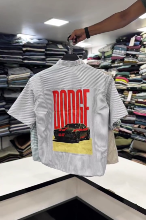 White & Grey Striped Oversized-Fit Pure Cotton Casual Shirt