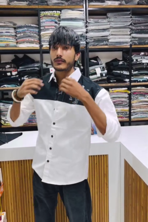 Comfort Slim Fit Colorblocked Cotton Party Shirt