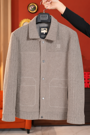 Men’s Taupe Textured Button Jacket || Casual Jacket for Men