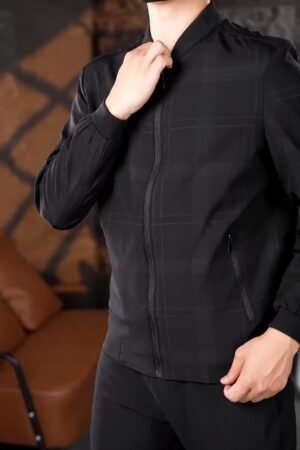 Men’s Black Check Bomber Jacket || Casual Jacket for Men