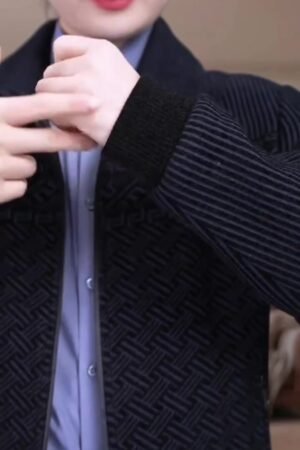 Men’s Navy Blue Textured Weave Jacket || Winter Jacket for Men