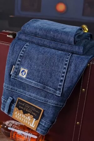 Men’s Blue Slim-Fit Casual Denim Jeans