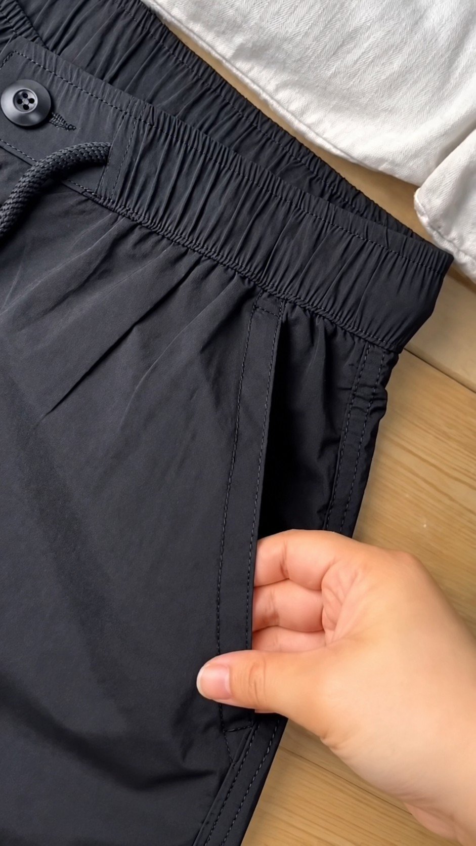 Men’s Black Elastic Waist Smart Casual Stretch Trousers - Image 7